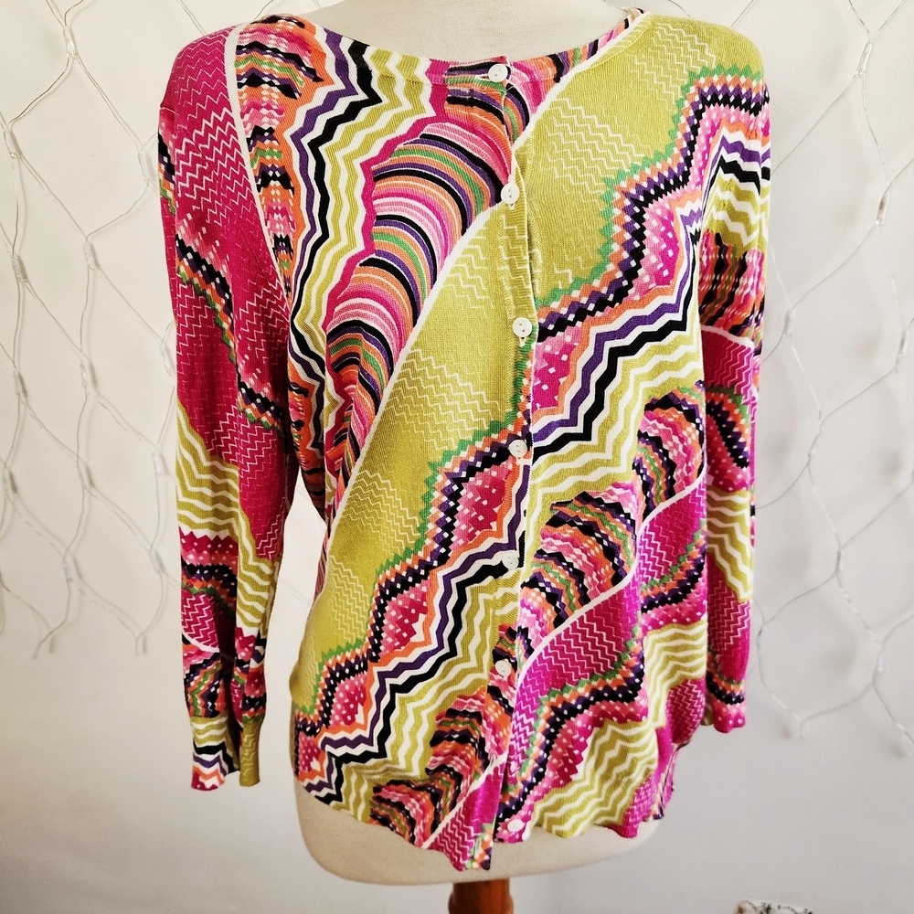Joseph A. Multicolor Women's Cardigan Button Down Sweater • Tagged Size XL